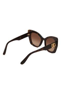 Женские солнцезащитные очки DOLCE & GABBANA темно-коричневого цвета, арт. 4405-502/13 | Фото 4 (Региональные ограничения белый список (Axapta Mercury): Не проставлено; Нос: Не проставлено; Материал: Пластик; Тип очков: С/з; Оптика Гендер: оптика-женское; Очки форма: Бабочка)