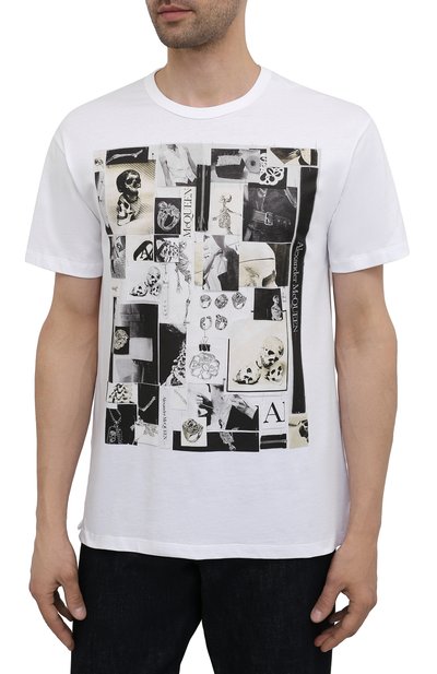 Хлопковая футболка ALEXANDER MCQUEEN белого цвета по цене 24350 руб., арт. 662589/QRZ75, фото 3 Хлопковая футболка ALEXANDER MCQUEEN, арт. 662589/QRZ75, фото 3