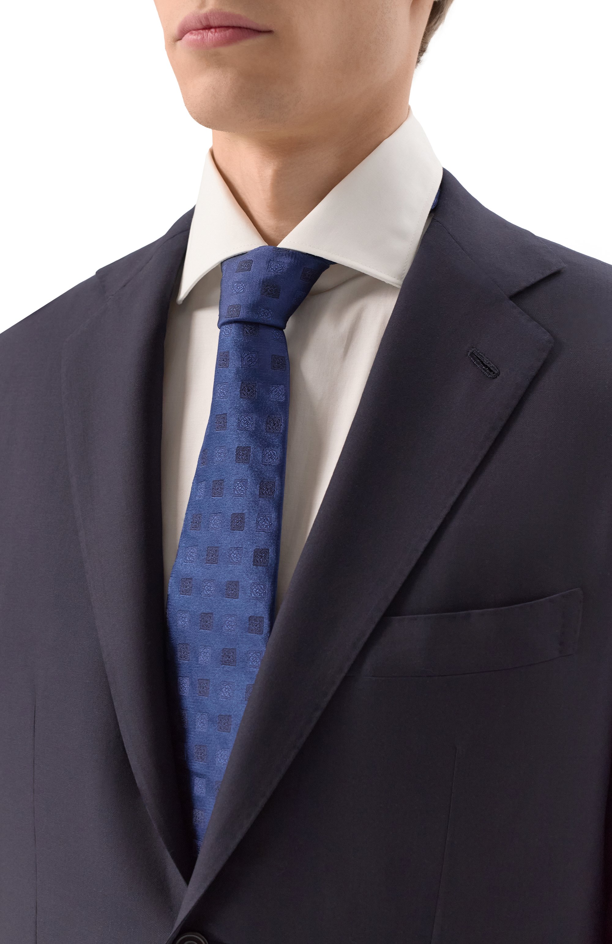 Шелковый галстук BRUNELLO CUCINELLI темно-синего цвета по цене 38000 руб., арт. MX8600018, фото 2 Шелковый галстук BRUNELLO CUCINELLI, арт. MX8600018, фото 2