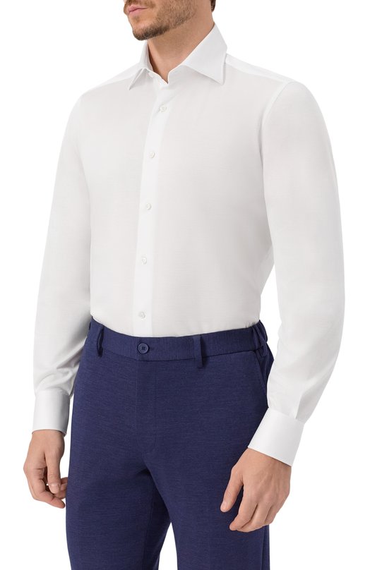Хлопковая сорочка MVST SLIM/GABRIELLE/R0UND/1628-JERSEY (INTERL0CK) Белый  SLIM/GABRIELLE/R0UND/1628-JERSEY (INTERL0CK) Фото 3