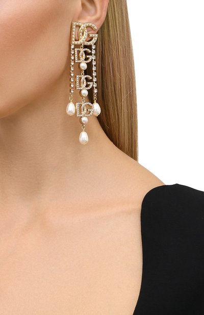Клипсы DOLCE & GABBANA золотого цвета по цене 131500 руб., арт. WEN6L6/W1111, фото 2 Клипсы DOLCE & GABBANA, арт. WEN6L6/W1111, фото 2