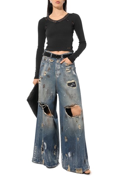 Хлопковый лонгслив BALENCIAGA черного цвета по цене 113500 руб., арт. 791778/TQVE1, фото 2 Хлопковый лонгслив BALENCIAGA, арт. 791778/TQVE1, фото 2