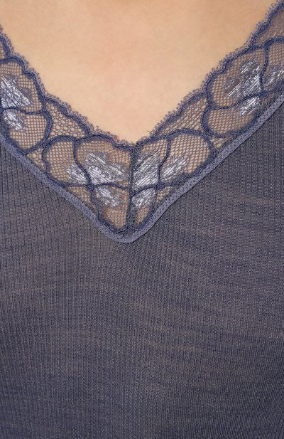 Лонгслив из шерсти и шелка HANRO синего цвета по цене 18930 руб., арт. 070972, фото 5 Лонгслив из шерсти и шелка HANRO, арт. 070972, фото 5