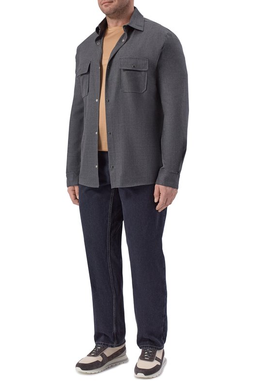 Шерстяная рубашка Marco Pescarolo NEXT/5318 Серый  NEXT/5318 Фото 2