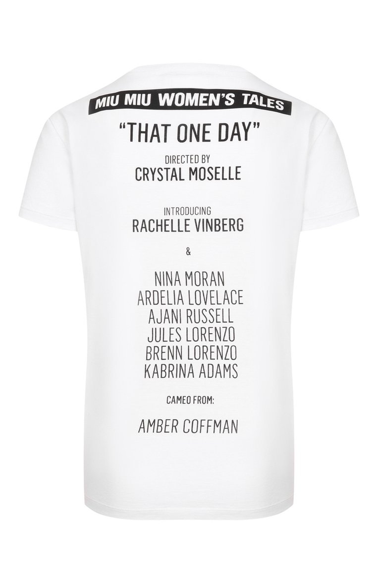 Хлопковая футболка MIU MIU, арт. MJN060-1QD2-F0009, фото 2