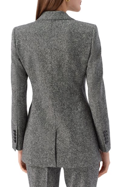 Шерстяной жакет DOLCE & GABBANA серого цвета по цене 336500 руб., арт. F29QGT/FMBAR, фото 4 Шерстяной жакет DOLCE & GABBANA, арт. F29QGT/FMBAR, фото 4