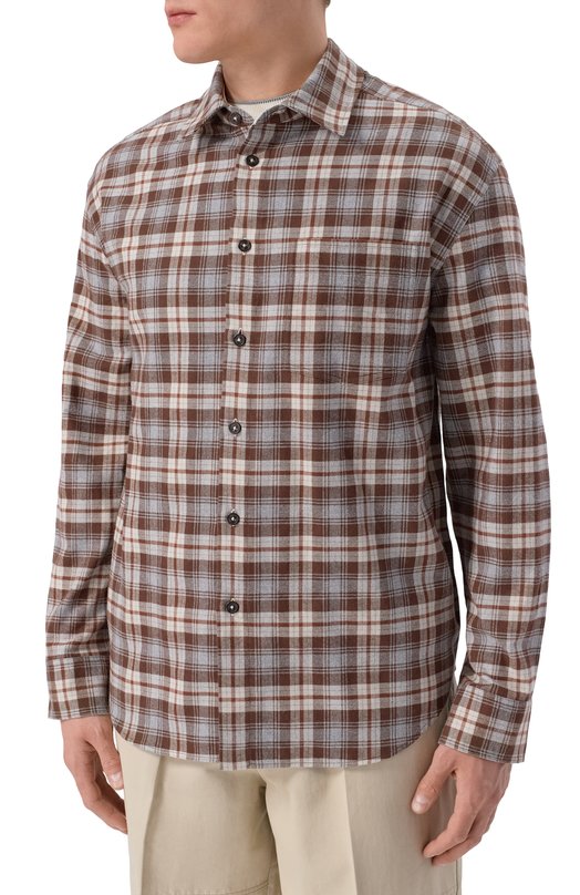 Хлопковая рубашка 12 STOREEZ 135497 Коричневый  135497 Фото 3