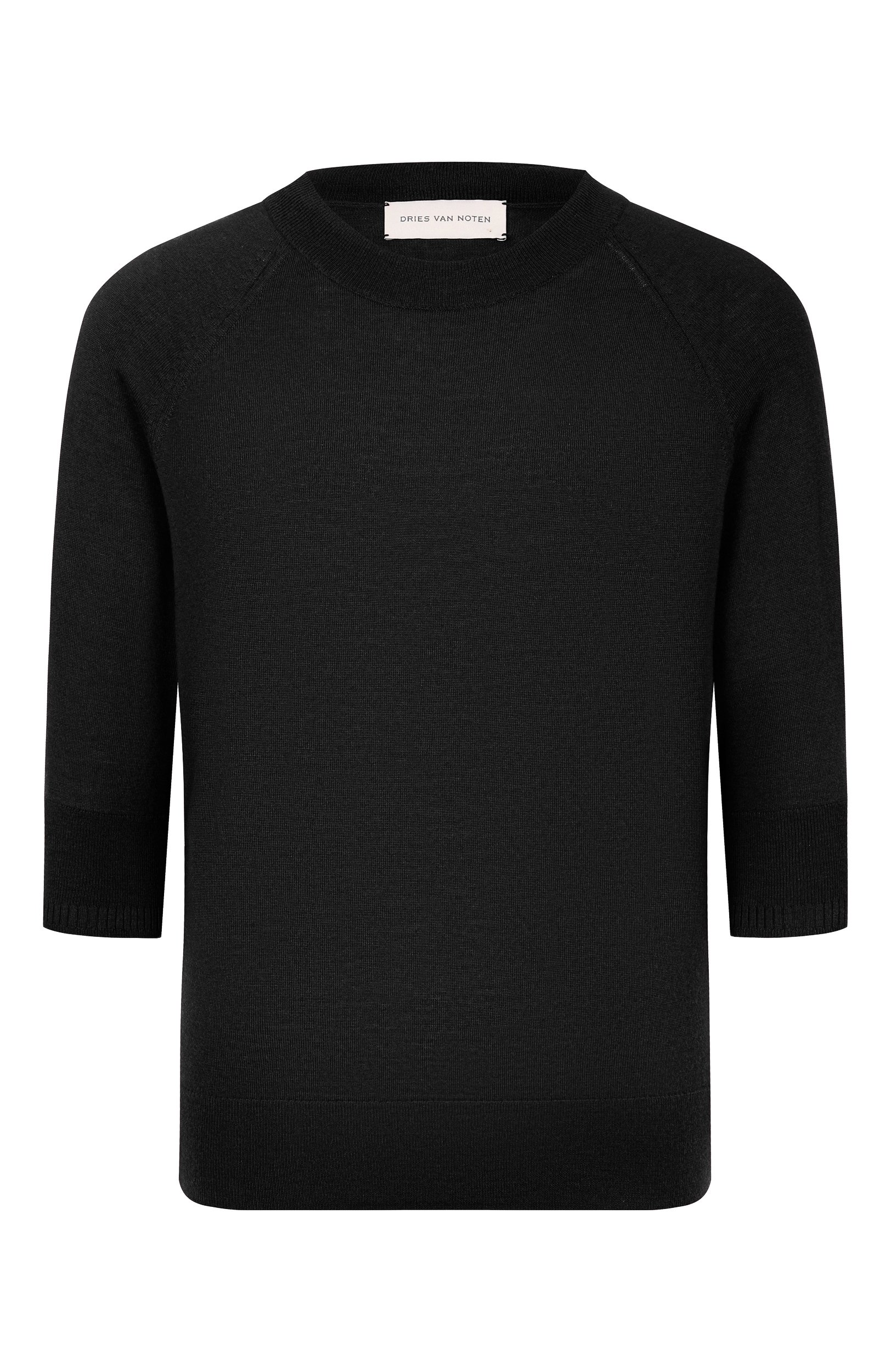 Шерстяной пуловер DRIES VAN NOTEN черного цвета по цене 59950 руб., арт. 131204/4700, фото 1 Шерстяной пуловер DRIES VAN NOTEN, арт. 131204/4700, фото 1