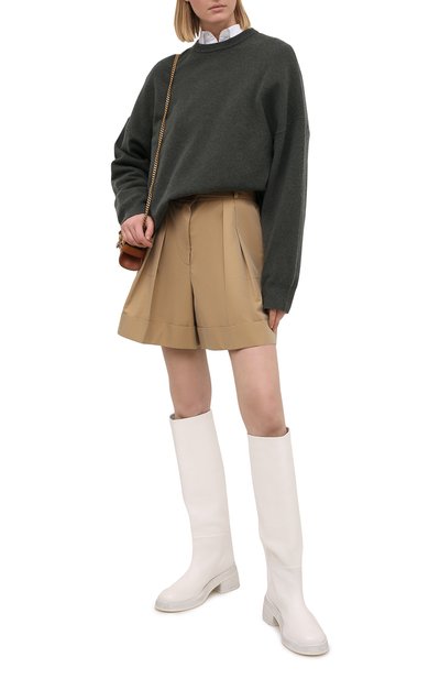 Кашемировый свитер EXTREME CASHMERE хаки цвета по цене 53450 руб., арт. 053/CREW H0P, фото 2 Кашемировый свитер EXTREME CASHMERE, арт. 053/CREW H0P, фото 2