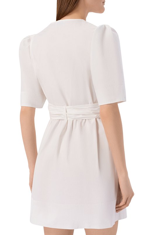 Хлопковое платье Ganni A1030195 Белый  A1030195 Фото 3