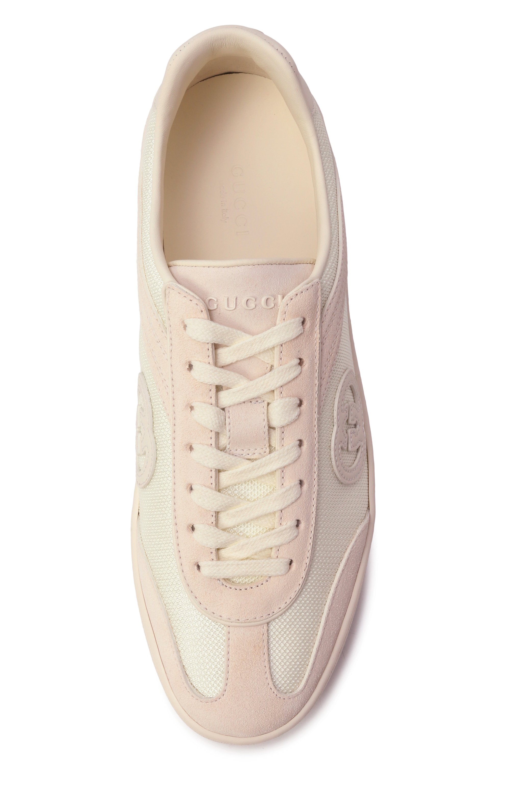 Комбинированные кеды g75 GUCCI кремового цвета по цене 119500 руб., арт. 812656/AADM0, фото 6 Комбинированные кеды g75 GUCCI, арт. 812656/AADM0, фото 6