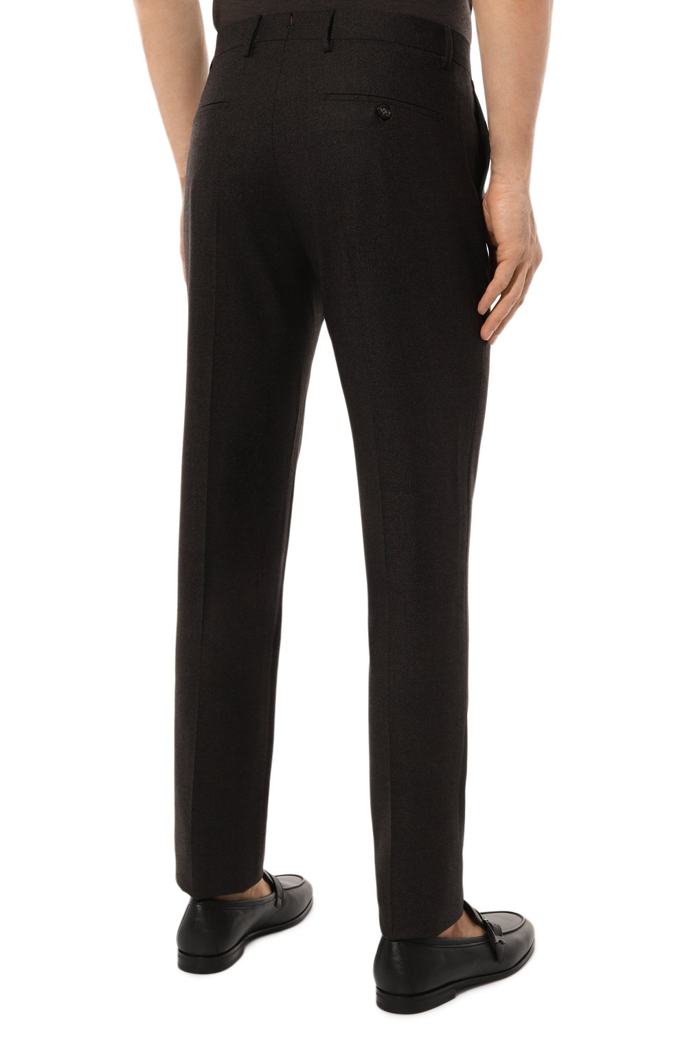 Шерстяные брюки BERWICH темно-коричневого цвета по цене 33100 руб., арт. VULCAN023/ZG1014X, фото 4 Шерстяные брюки BERWICH, арт. VULCAN023/ZG1014X, фото 4