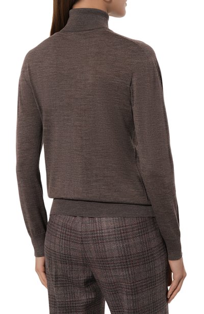 Шерстяная водолазка KITON коричневого цвета по цене 109000 руб., арт. D577140101301013, фото 4 Шерстяная водолазка KITON, арт. D577140101301013, фото 4