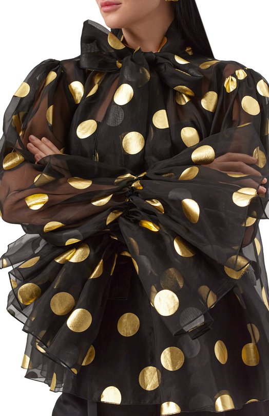 Шелковая блузка Dolce & Gabbana F7AI9T/HS100 Чёрный  F7AI9T/HS100 Фото 5