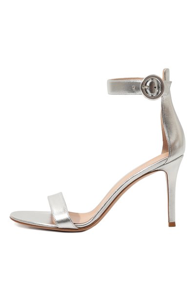 Кожаные босоножки portofino GIANVITO ROSSI серебряного цвета по цене 75750 руб., арт. G60953.85RIC.NPSARGE, фото 4 Кожаные босоножки portofino GIANVITO ROSSI, арт. G60953.85RIC.NPSARGE, фото 4