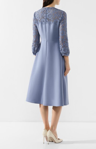 Платье из смеси шерсти и шелка VALENTINO голубого цвета по цене 399500 руб., арт. TB3VALZ4360, фото 4 Платье из смеси шерсти и шелка VALENTINO, арт. TB3VALZ4360, фото 4