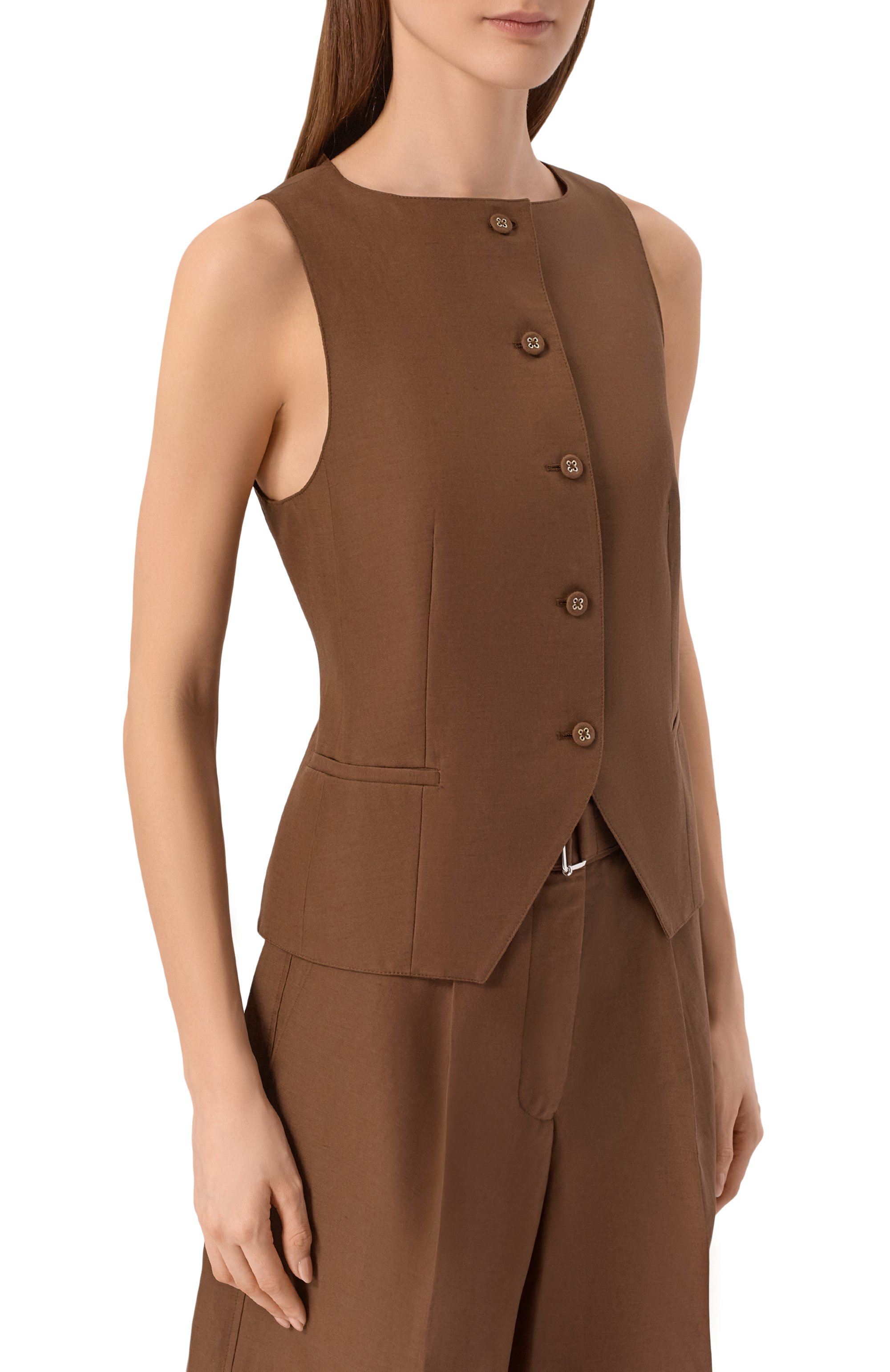 Жилет из лиоцелла и льна OFFICINE GENERALE, арт. S26WTLG405_001, фото 3