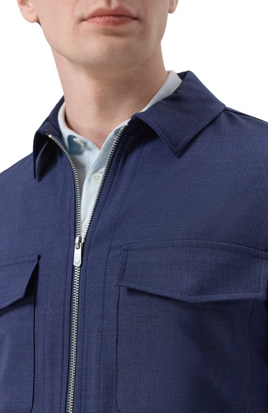 Шерстяная куртка-рубашка Marco Pescarolo URUS/5320 Синий  URUS/5320 Фото 5