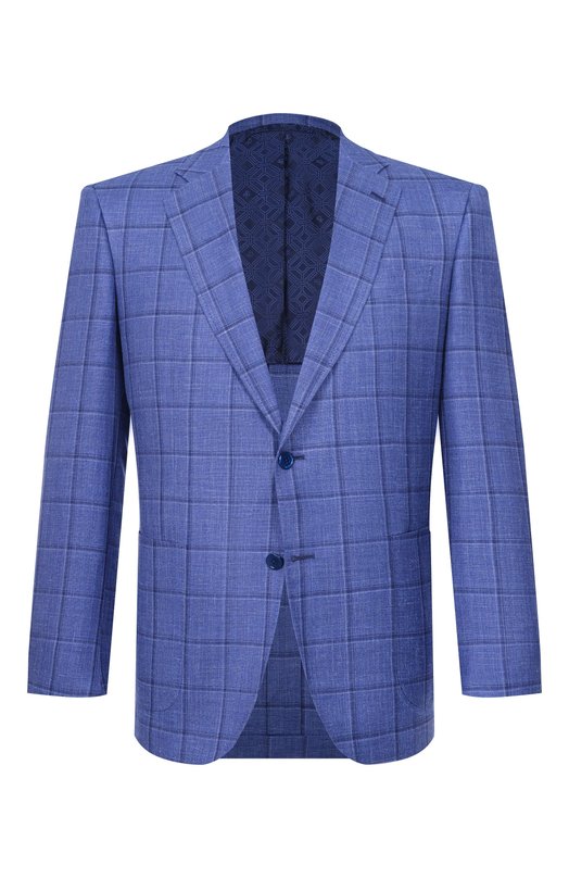 Пиджак из шерсти и шелка Stefano Ricci S1RM4322T0/WKL03U_002 Синий S1RM4322T0/WKL03U_002