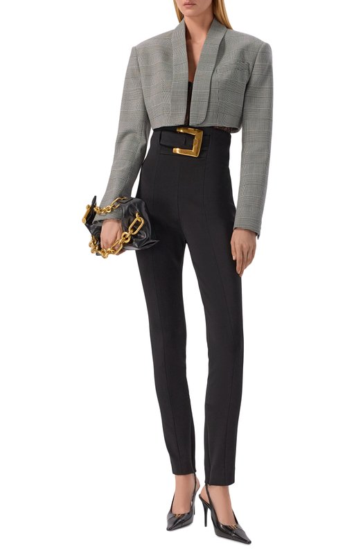 Шерстяной жакет Balmain GF1SD260/WD31 Чёрно-белый  GF1SD260/WD31 Фото 2