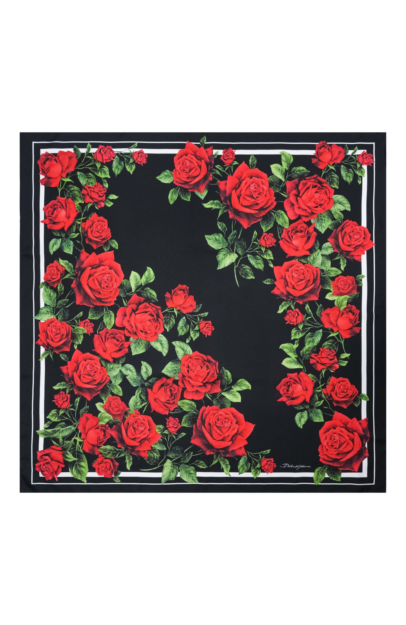 Шелковый платок DOLCE & GABBANA черного цвета по цене 69950 руб., арт. FN090R/GDDW3, фото 3 Шелковый платок DOLCE & GABBANA, арт. FN090R/GDDW3, фото 3