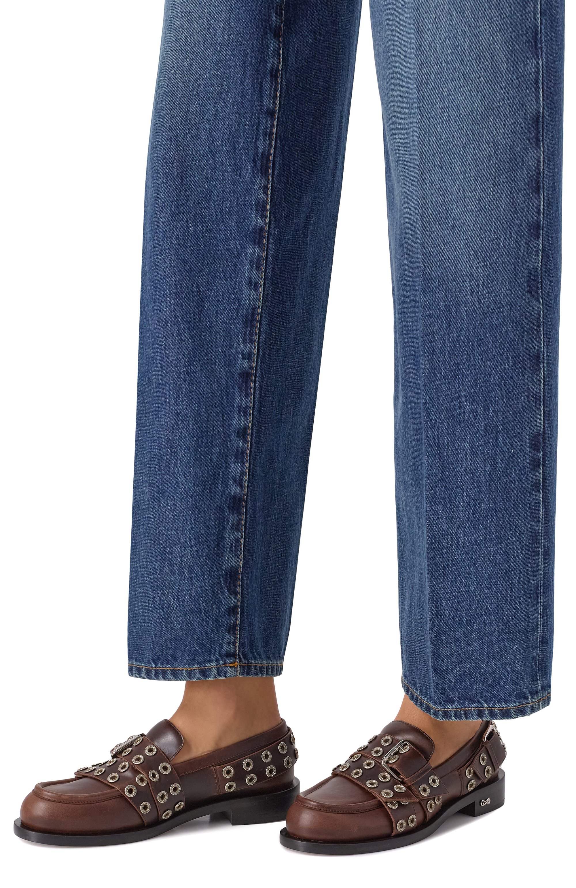 Кожаные лоферы buckle belt MACH & MACH, арт. FW25-S0976-30-VCL-BRW, фото 2