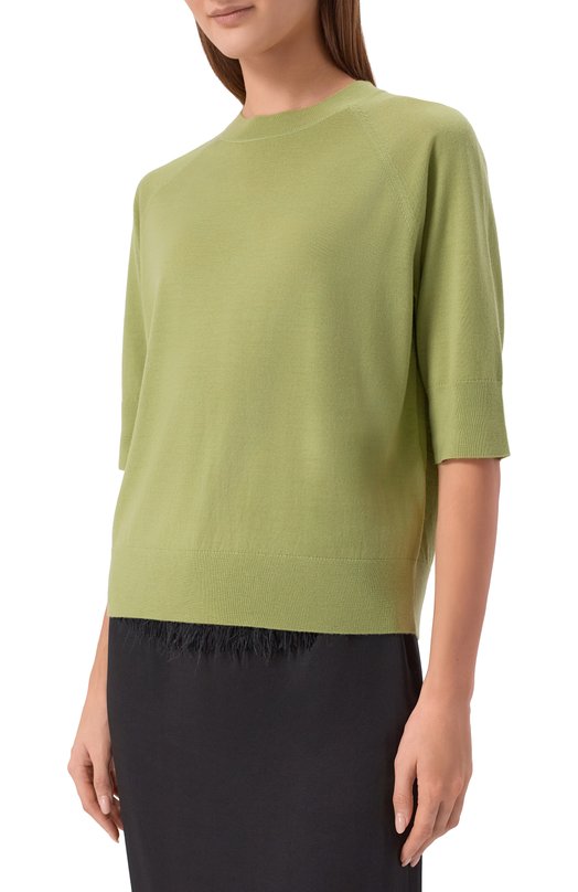 Шерстяной пуловер Dries Van Noten 131200/3700 Зелёный  131200/3700 Фото 3
