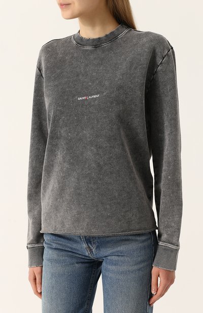 Хлопковый свитшот с логотипом бренда SAINT LAURENT, арт. 497103/YB2MF, фото 3