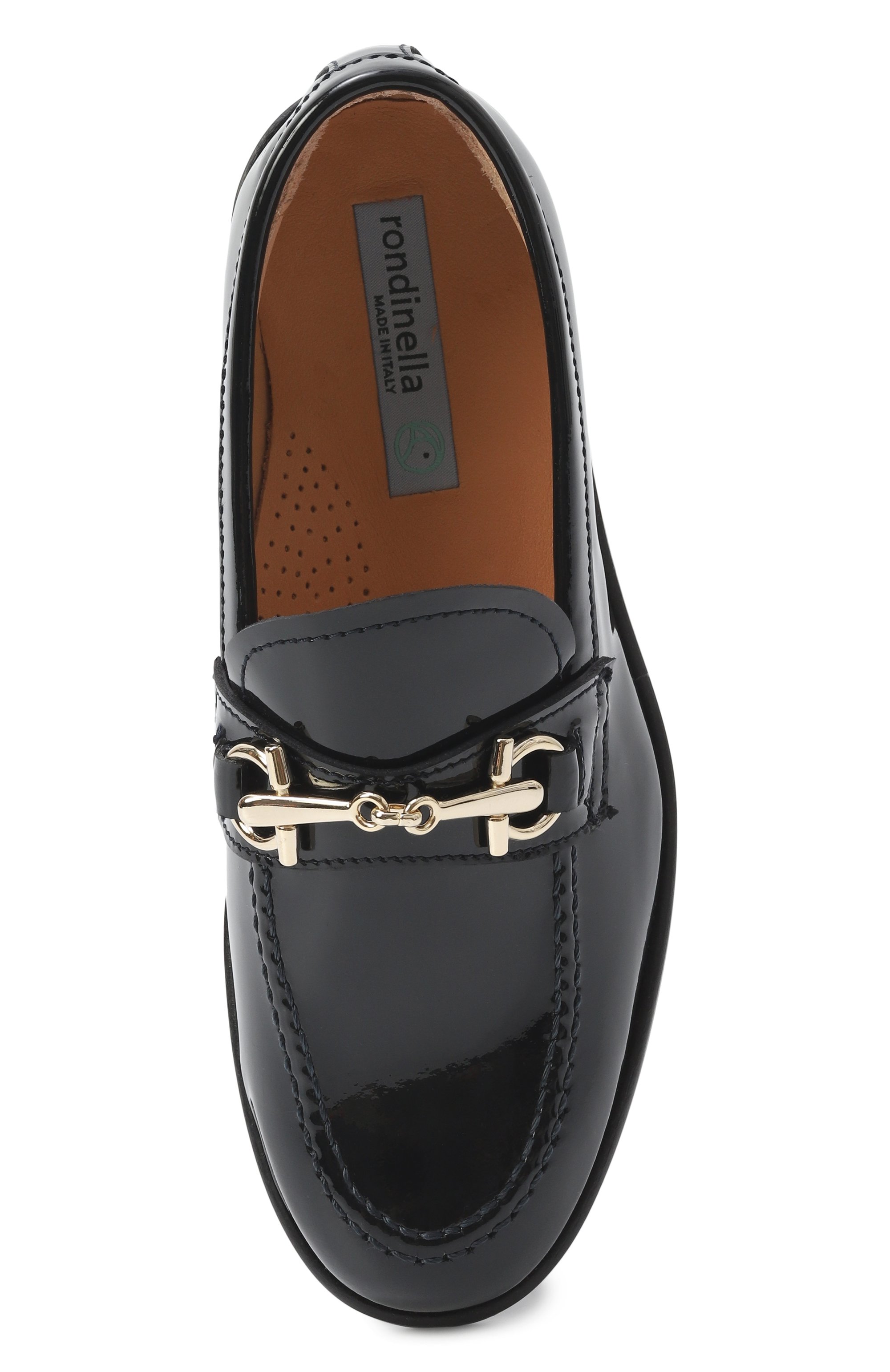 Кожаные лоферы RONDINELLA темно-синего цвета по цене 24150 руб., арт. 11758AB/CU0I0/31-33, фото 4 Кожаные лоферы RONDINELLA, арт. 11758AB/CU0I0/31-33, фото 4