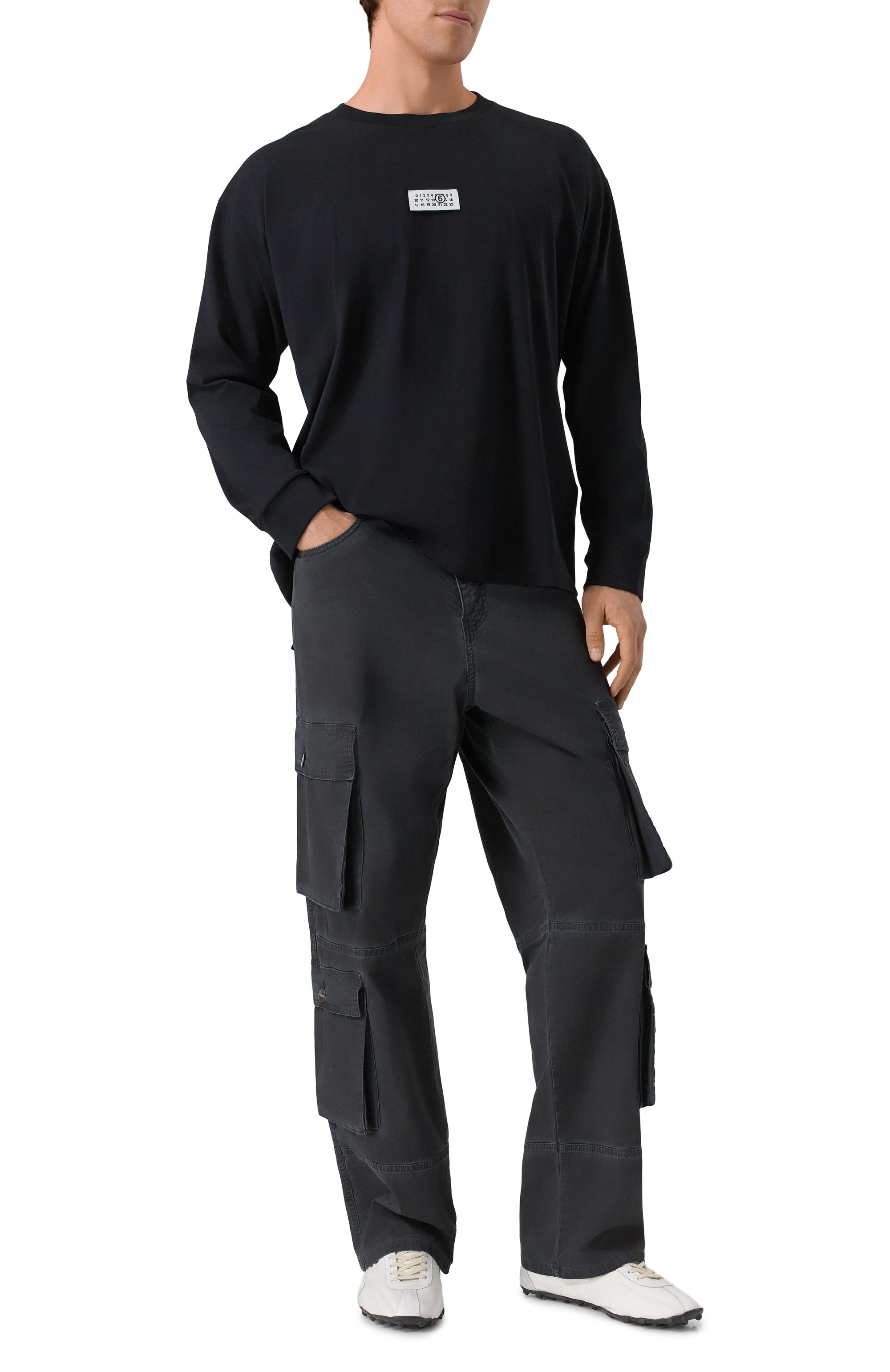 Хлопковый лонгслив MM6, арт. SH0GC0034/S24312, фото 2