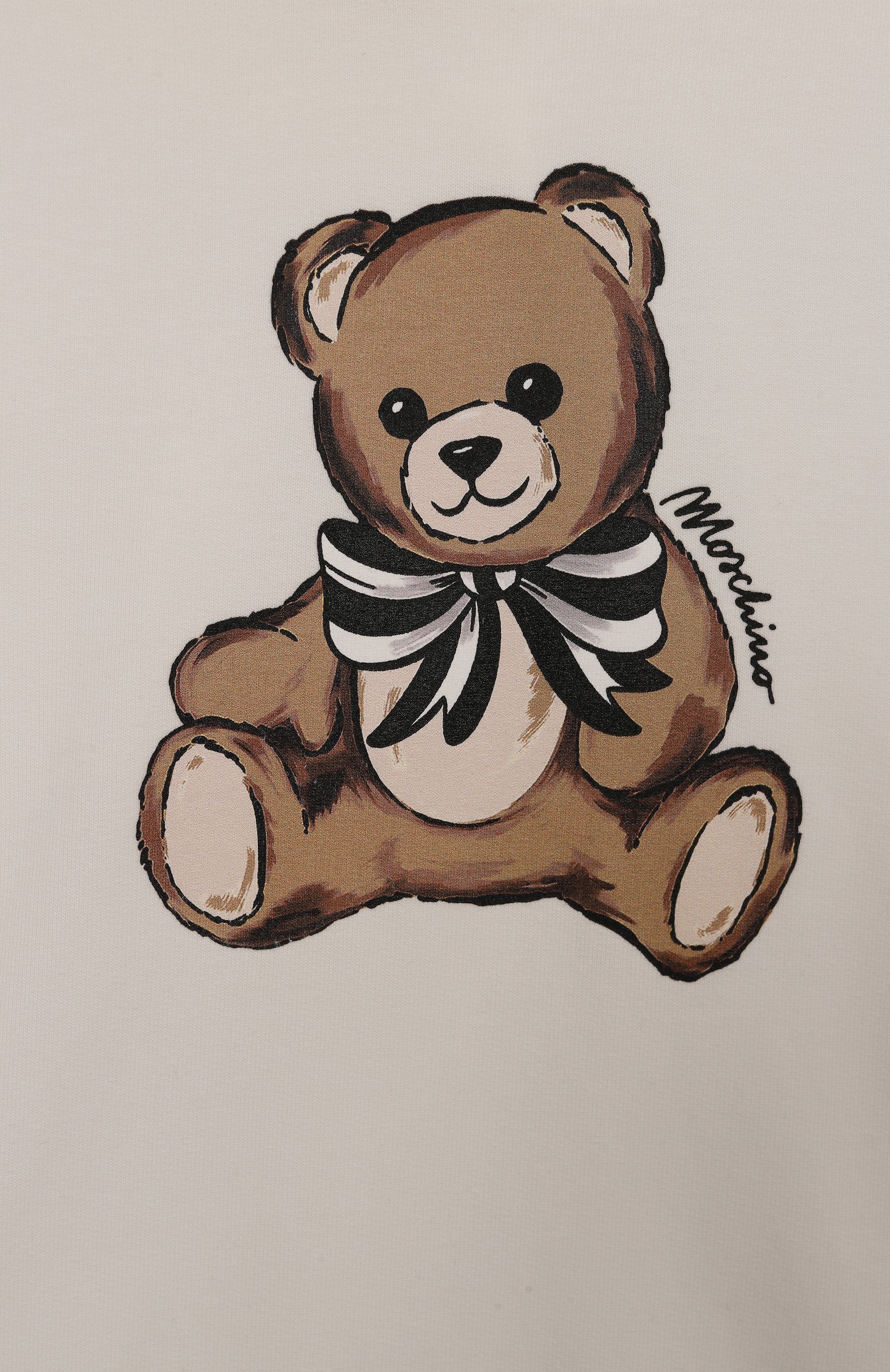 Хлопковое худи MOSCHINO молочного цвета по цене 17150 руб., арт. HDF06J/LDA16/4-8, фото 3 Хлопковое худи MOSCHINO, арт. HDF06J/LDA16/4-8, фото 3