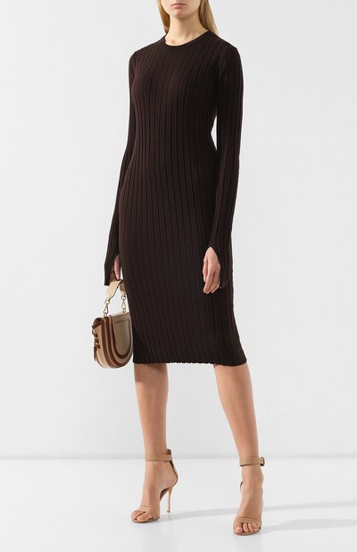 Шерстяное платье HELMUT LANG коричневого цвета по цене 37050 руб., арт. J01HW704, фото 2 Шерстяное платье HELMUT LANG, арт. J01HW704, фото 2