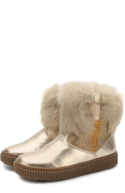 Кожаные сапоги со стразами и меховой отделкой MISSOURI, арт. 4223A/27-30, фото 1