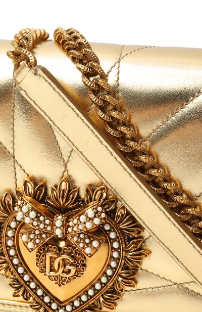Сумка devotion medium DOLCE & GABBANA золотого цвета по цене 327000 руб., арт. BB7158/AD776, фото 3 Сумка devotion medium DOLCE & GABBANA, арт. BB7158/AD776, фото 3