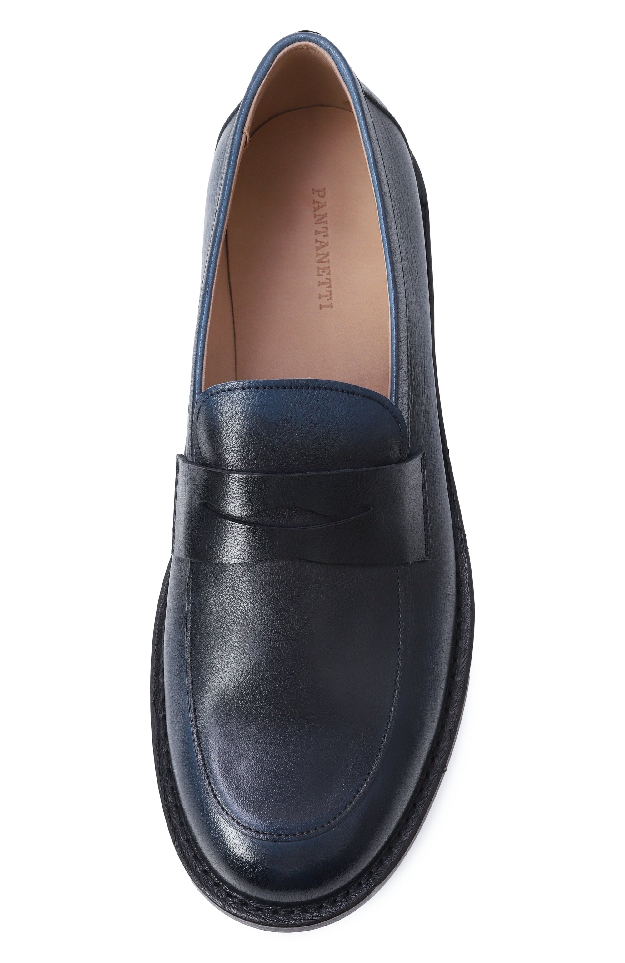 Кожаные пенни-лоферы PANTANETTI темно-синего цвета по цене 44950 руб., арт. 18546F, фото 6 Кожаные пенни-лоферы PANTANETTI, арт. 18546F, фото 6