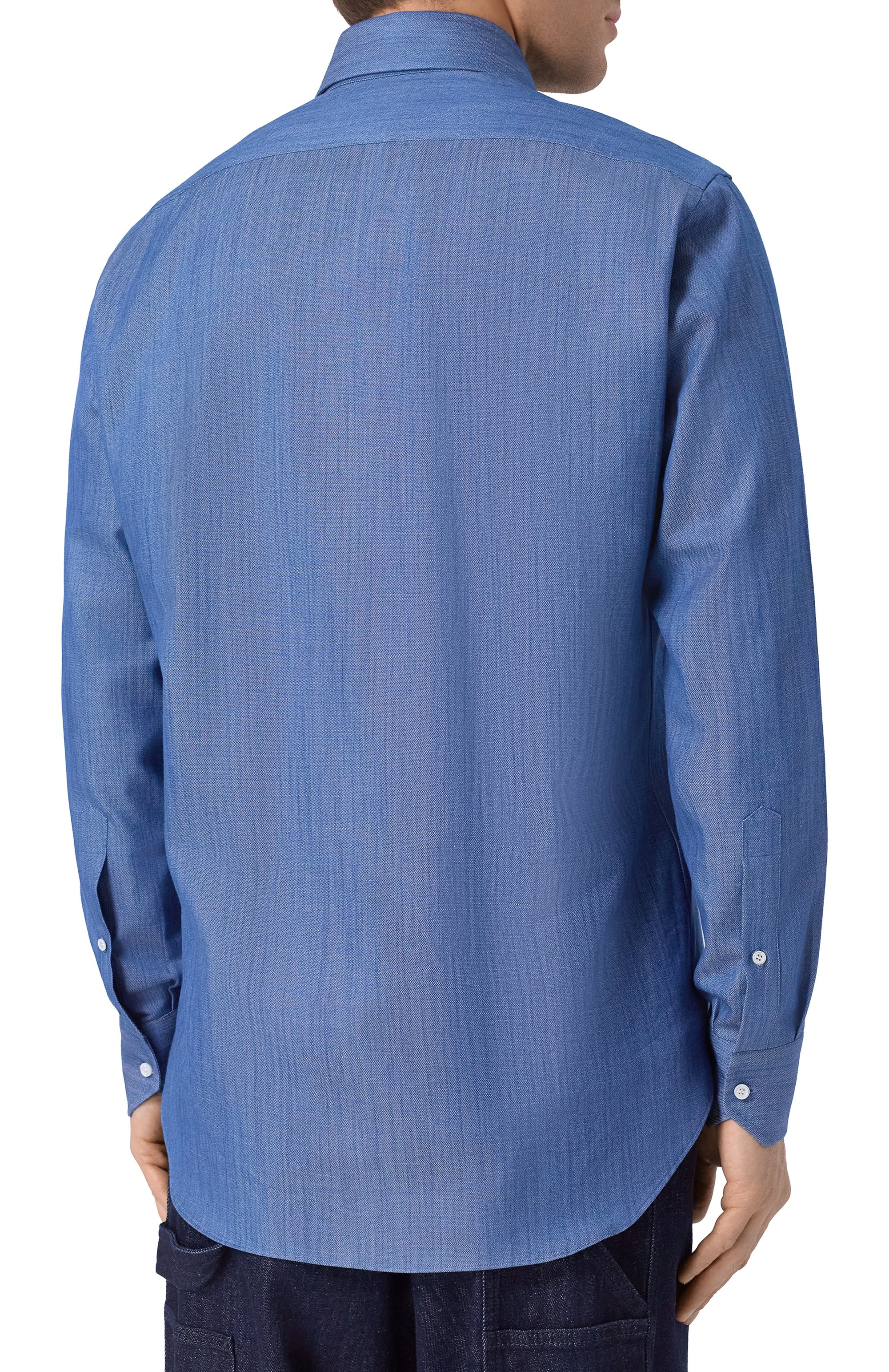 Хлопковая рубашка MVST синего цвета по цене 69950 руб., арт. M0RBIDA/NIZZA/SP0RT/621-JAPANESE DENIM, фото 4 Хлопковая рубашка MVST, арт. M0RBIDA/NIZZA/SP0RT/621-JAPANESE DENIM, фото 4