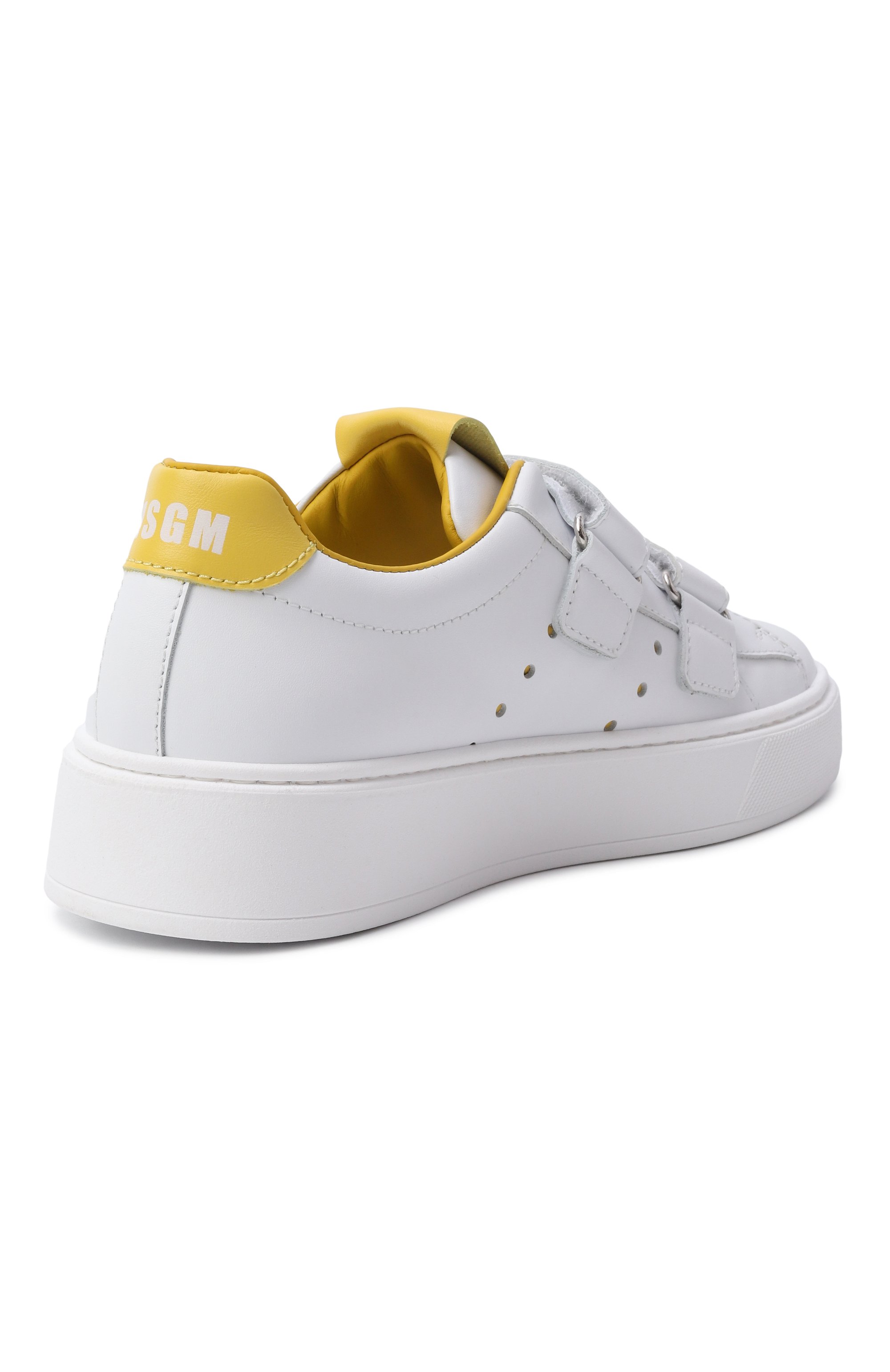 Кожаные кеды MSGM KIDS белого цвета по цене 31650 руб., арт. 82490/VAR1, фото 3 Кожаные кеды MSGM KIDS, арт. 82490/VAR1, фото 3