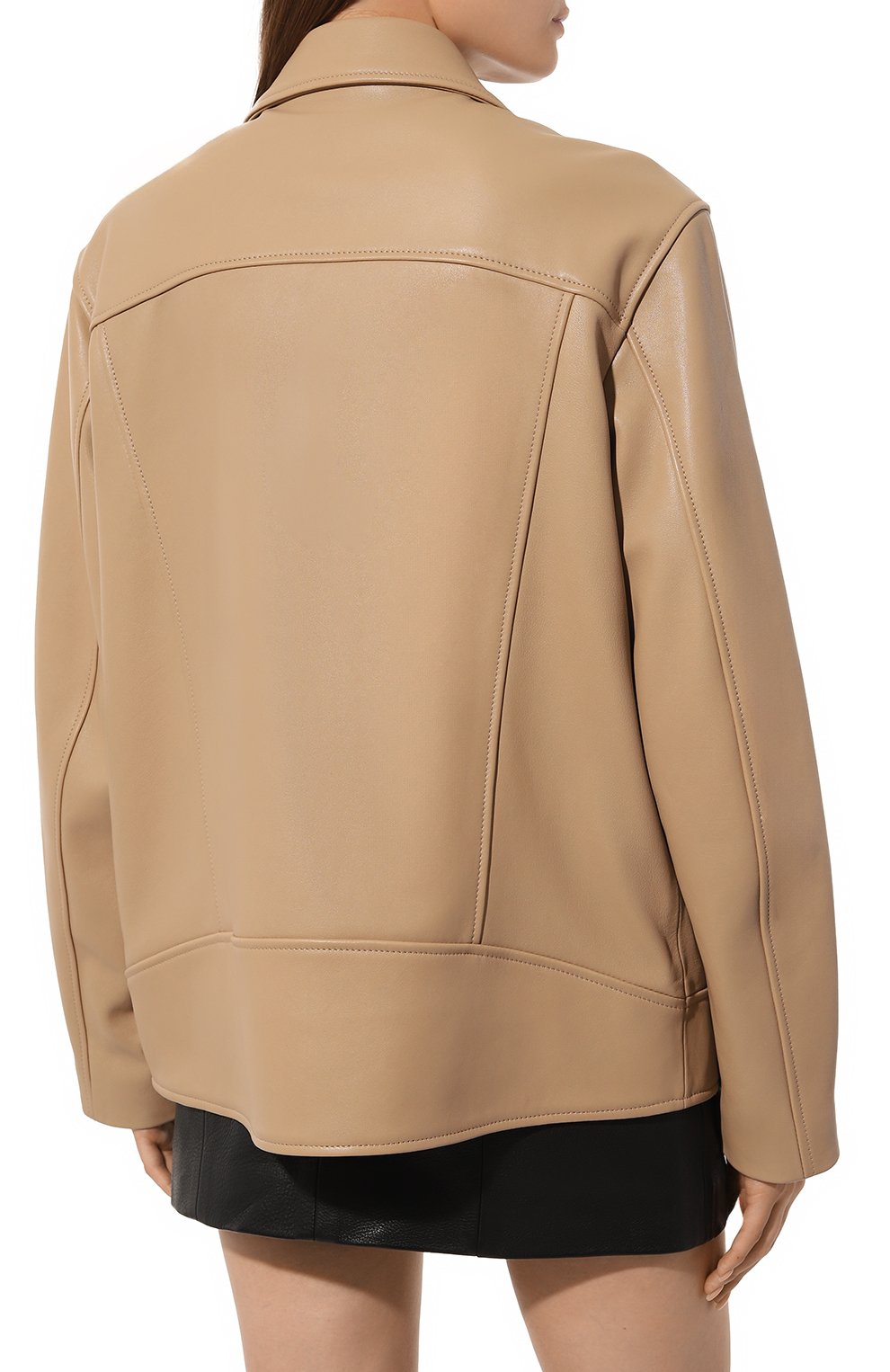 Кожаная куртка MASLOV бежевого цвета по цене 127600 руб., арт. SMW101, фото 4 Кожаная куртка MASLOV, арт. SMW101, фото 4