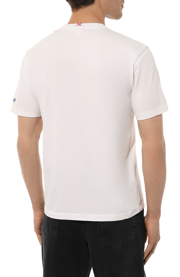 Мужская хлопковая футболка MC2 SAINT BARTH белого цвета, арт. STBM TSHIRT MAN/TSHM001/02203B | Фото 4 (Длина (для топов): Стандартные; Материал внешний: Хлопок; Рукава: Короткие; Принт: С принтом; Стили: Кэжуэл; Кросс-КТ: Пляж, Джерси; Мужское Кросс-КТ: Футболка-одежда; Автоматизация состава: Проставлено; Автоматизация ТО: Проставлено; Детали: Декор)