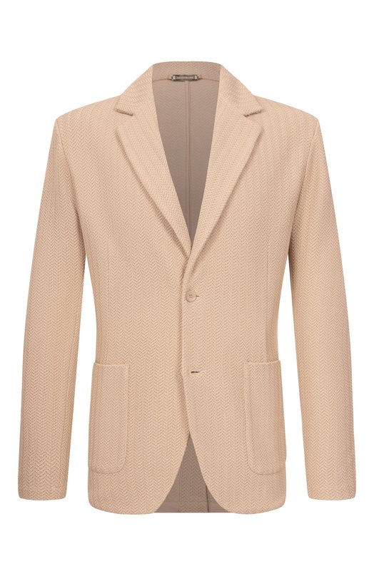 Пиджак из шелка и хлопка Stefano Ricci K616442J02/F26111_003 Бежевый K616442J02/F26111_003