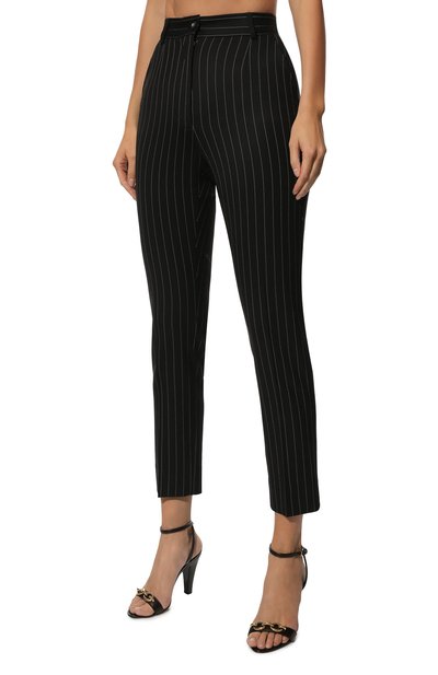 Шерстяные брюки DOLCE & GABBANA черного цвета по цене 89950 руб., арт. FTAM2T/FRBC0, фото 3 Шерстяные брюки DOLCE & GABBANA, арт. FTAM2T/FRBC0, фото 3