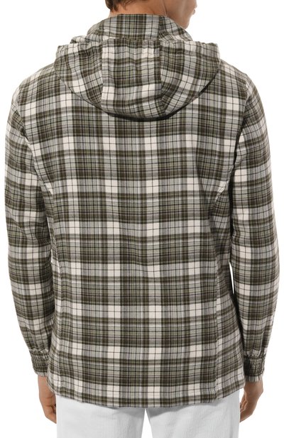 Хлопковая рубашка KITON хаки цвета по цене 108500 руб., арт. UMC010H0907202, фото 4 Хлопковая рубашка KITON, арт. UMC010H0907202, фото 4