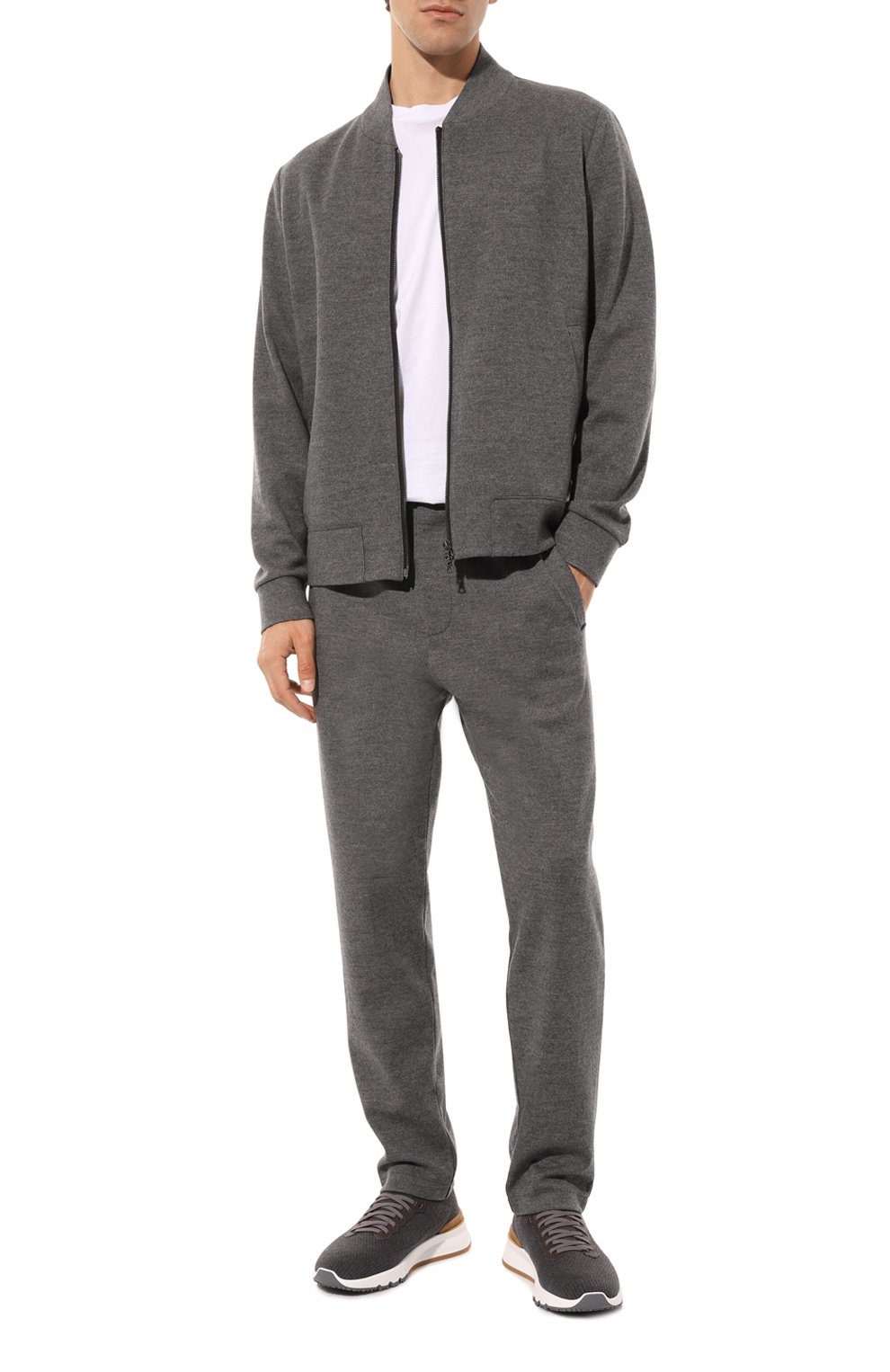 Текстильные кроссовки BRUNELLO CUCINELLI темно-серого цвета по цене 135500 руб., арт. MZUWLB2179, фото 2 Текстильные кроссовки BRUNELLO CUCINELLI, арт. MZUWLB2179, фото 2