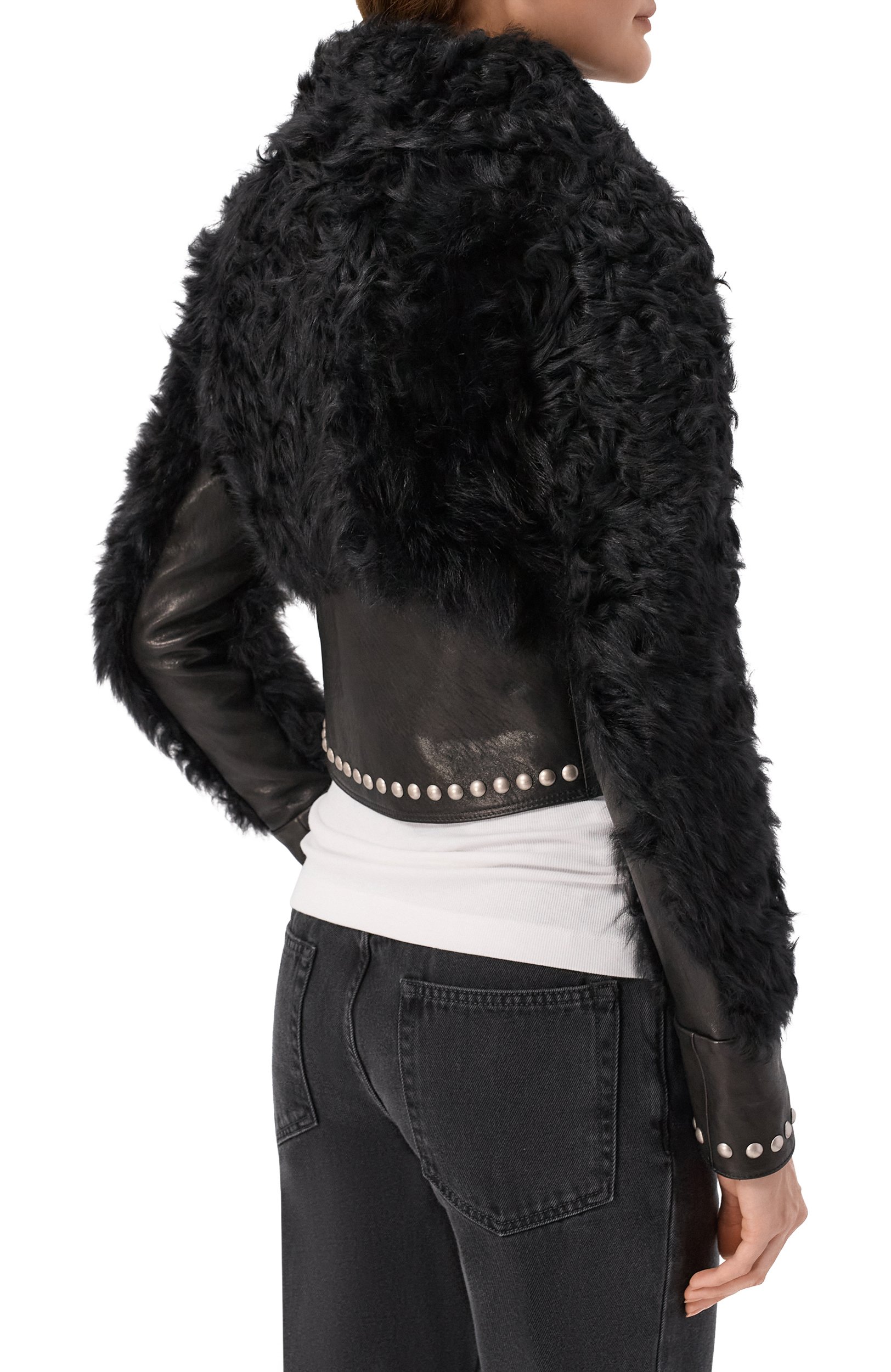 Комбинированная куртка из овчины ANN DEMEULEMEESTER, арт. B0014491/FR009, фото 4