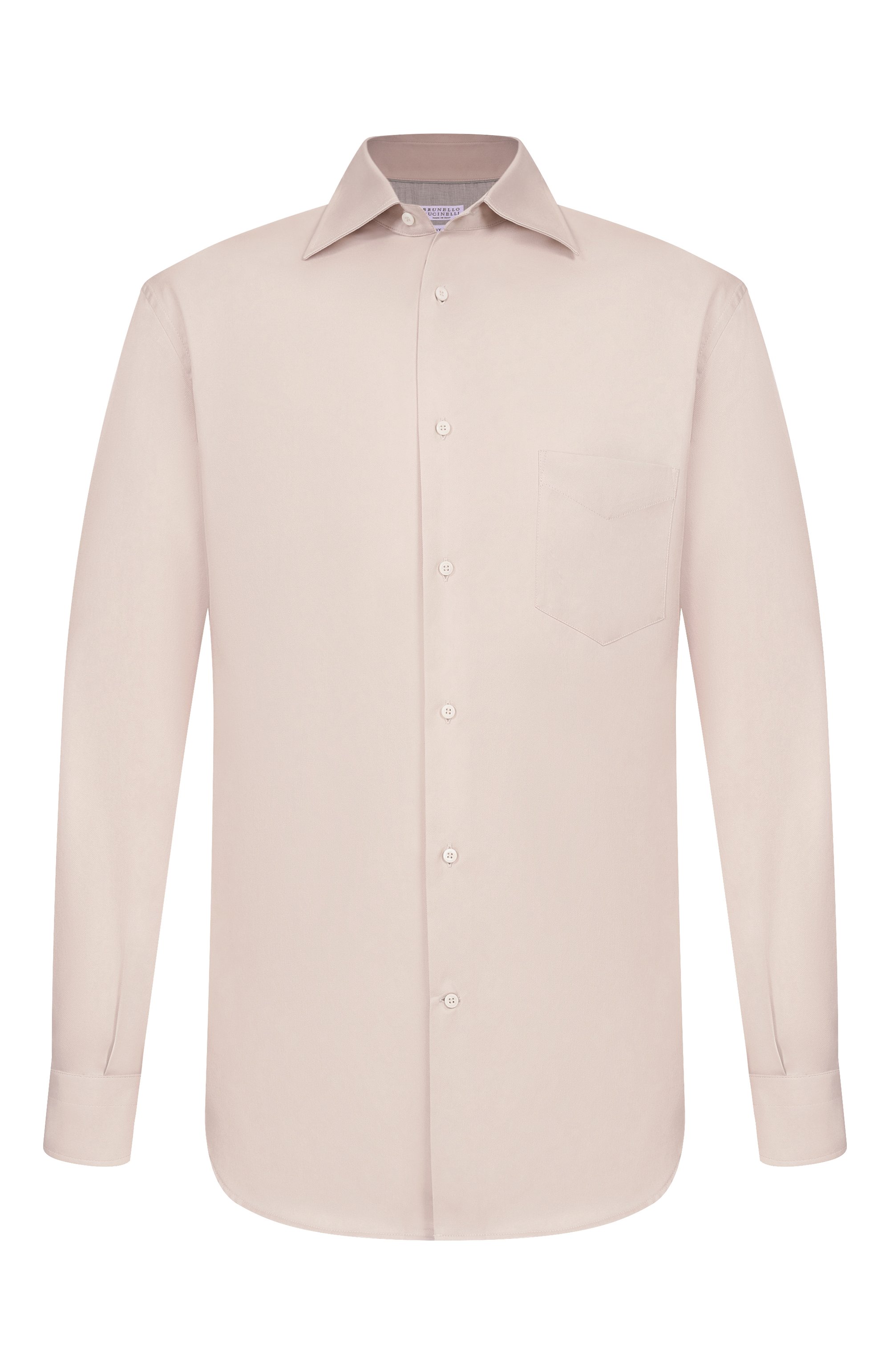 Хлопковая сорочка BRUNELLO CUCINELLI светло-бежевого цвета по цене 88800 руб., арт. MW6040621, фото 1 Хлопковая сорочка BRUNELLO CUCINELLI, арт. MW6040621, фото 1
