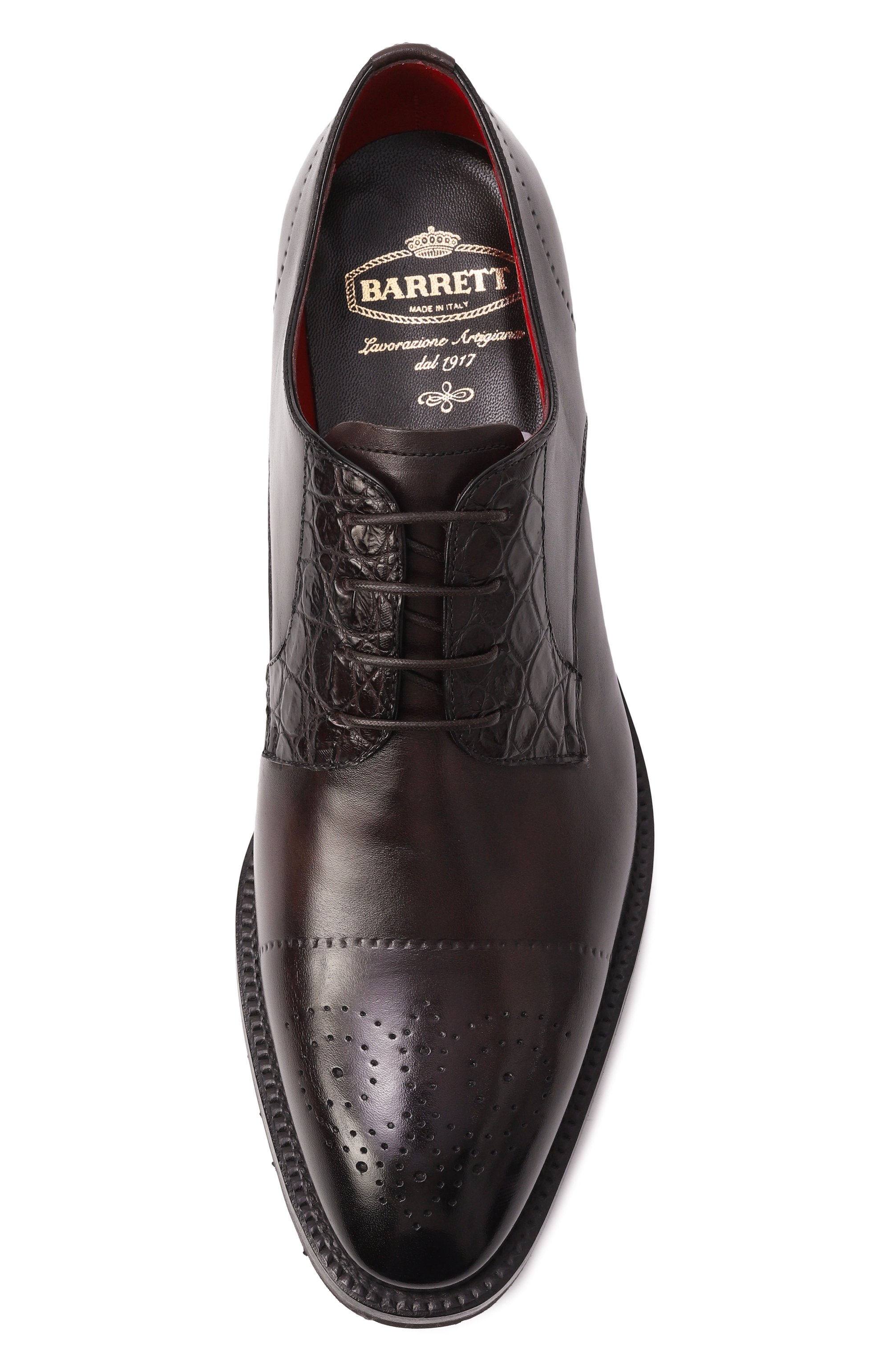 Кожаные дерби с отделкой из крокодила BARRETT, арт. 252U010.1, фото 6