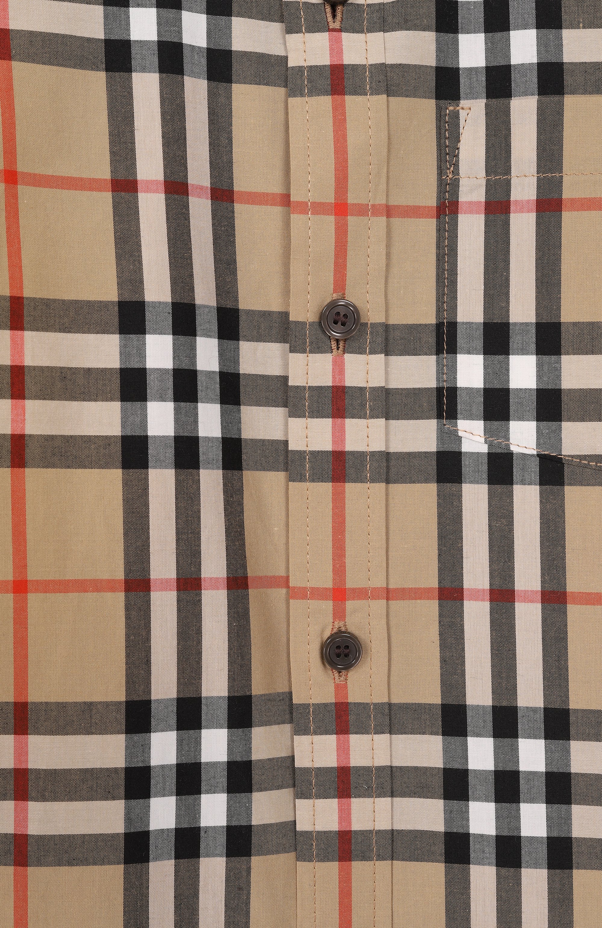 Хлопковая рубашка BURBERRY, арт. 8117145, фото 3