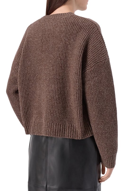 Шерстяной свитер Officine Generale W25WKNT328 Коричневый  W25WKNT328 Фото 4