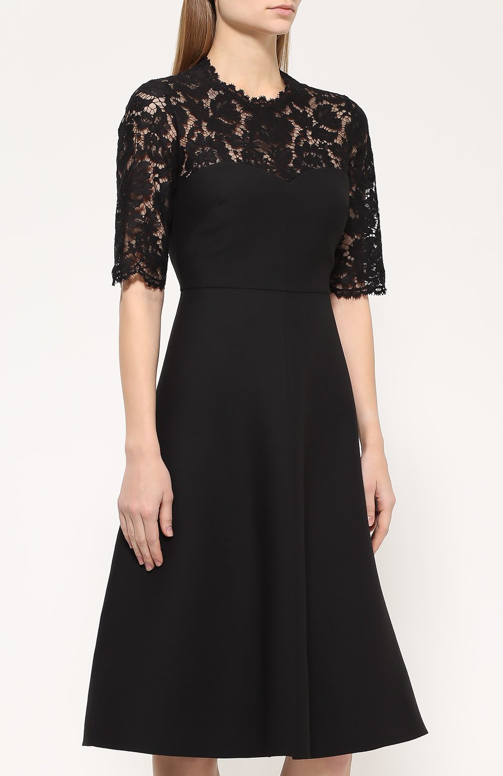 Приталенное платье с кружевным лифом и коротким рукавом VALENTINO, арт. MB3VABG6/360, фото 3