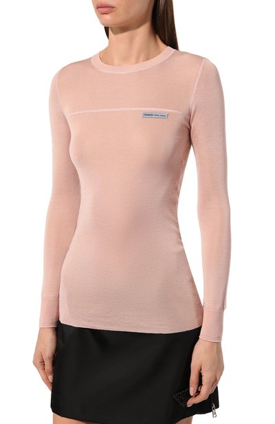 Шелковый пуловер PRADA, арт. P24G1O-1YIL-F0D25-211, фото 3